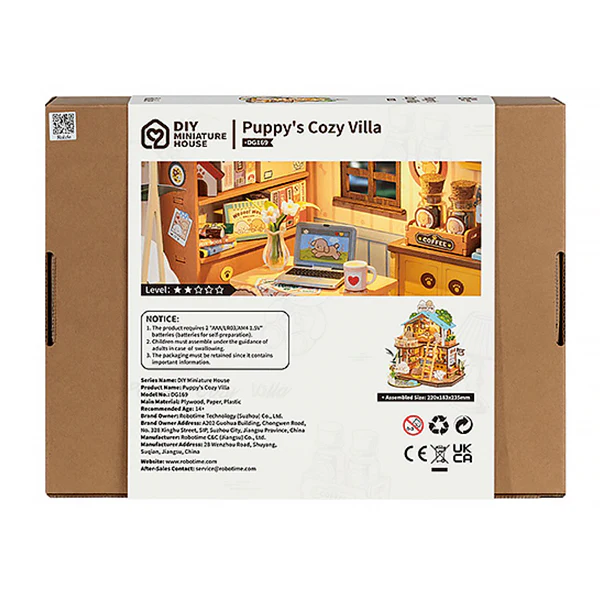 Rolife Puppy's Cozy Villa - Maison Miniature, 230pcs (DG169) - Image 7