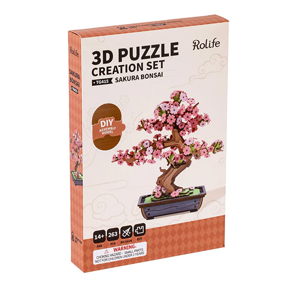 Rolife Sakura Bonsai - 3D Wooden Puzzle, 263pcs (TG415) - Image 7