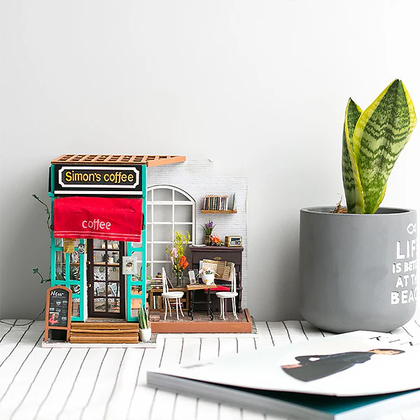 Rolife Simon's Coffee - Maison Miniature, 203pcs (DG109) - Image 2