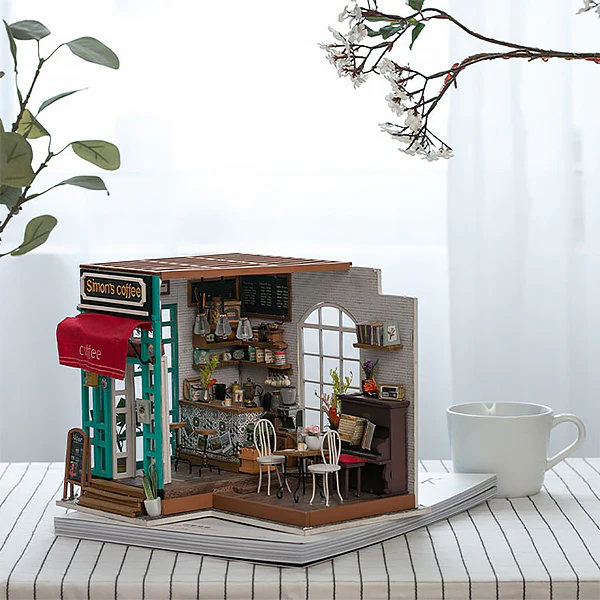 Rolife Simon's Coffee - Maison Miniature, 203pcs (DG109) - Image 3