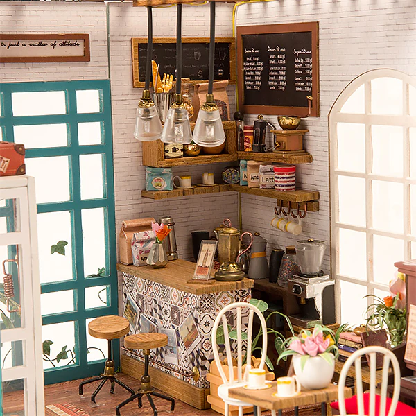 Rolife Simon's Coffee - Maison Miniature, 203pcs (DG109) - Image 4