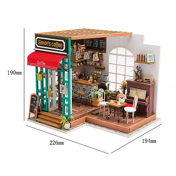 Rolife Simon's Coffee - Maison Miniature, 203pcs (DG109) - Image 8
