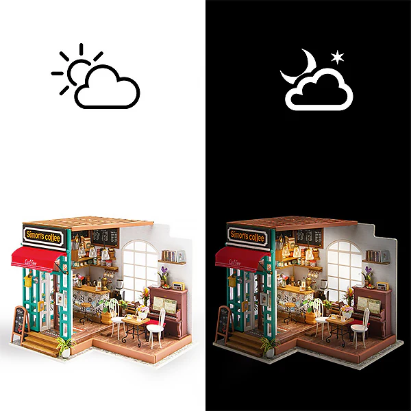 Rolife Simon's Coffee - Maison Miniature, 203pcs (DG109) - Image 9
