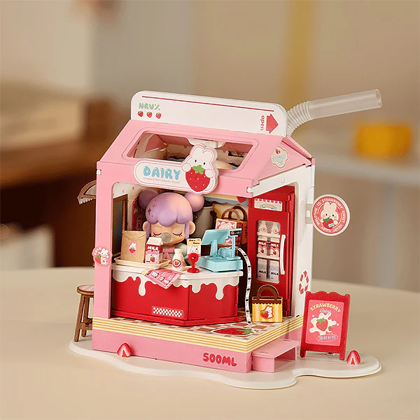 Rolife Strawberry Milk Box - Maison Miniature, 73pcs (DS034) - Image 3