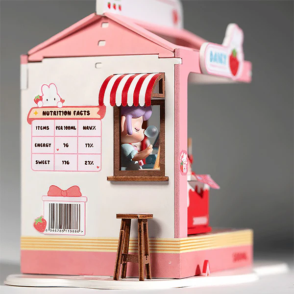 Rolife Strawberry Milk Box - Maison Miniature, 73pcs (DS034) - Image 4