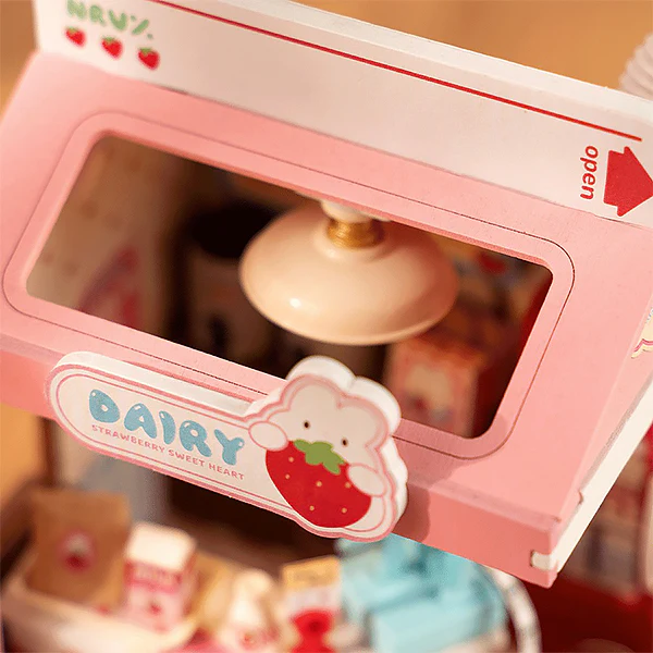 Rolife Strawberry Milk Box - Maison Miniature, 73pcs (DS034) - Image 7