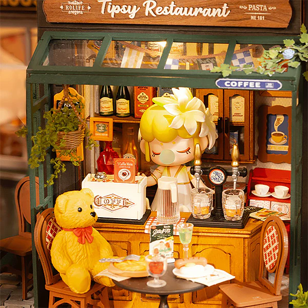 Rolife Tipsy Restaurant - Maison Miniature, 297pcs (DG167) - Image 4