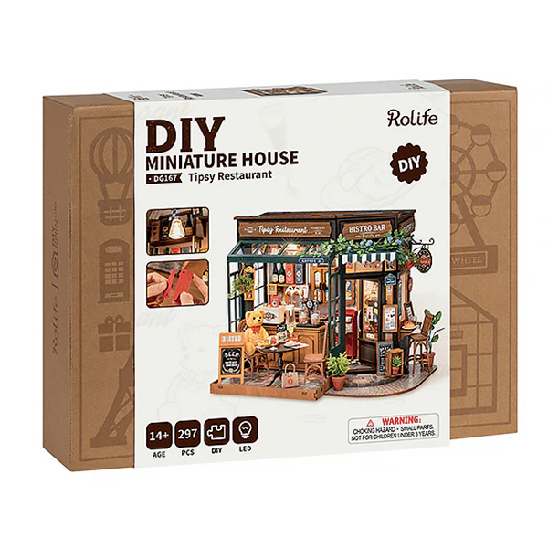 Rolife Tipsy Restaurant - Maison Miniature, 297pcs (DG167) - Image 5