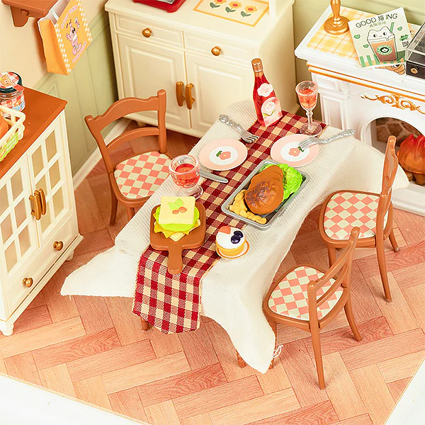 Rolife Warm Dining Room - Maison Miniature, 150pcs (DW015B) - Image 4
