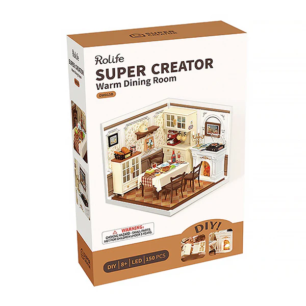 Rolife Warm Dining Room - Maison Miniature, 150pcs (DW015B) - Image 7
