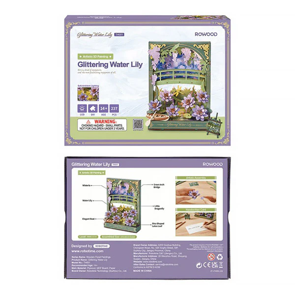 Rowood Glittering Water Lily - Puzzle 3D, 237pcs (TH001) - Image 3