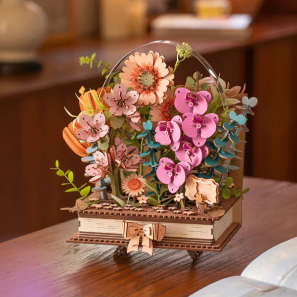 Rowood Wooden Blooming Book - Puzzle 3D, 522pcs (TW04H) - Image 2