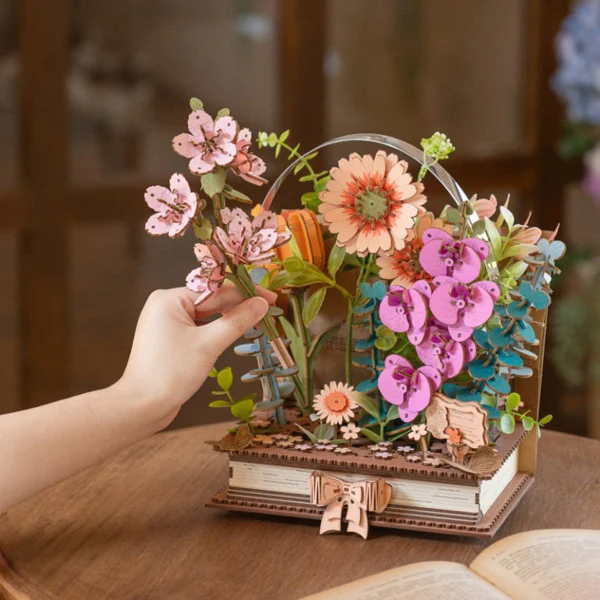 Rowood Wooden Blooming Book - Puzzle 3D, 522pcs (TW04H) - Image 3