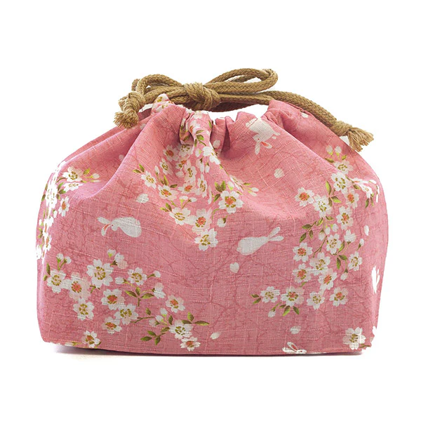 Sac à Bento Usagi & Sakura - Rose (M)