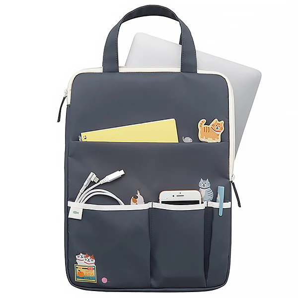 Sacoche Housse de Protection Ordinateur Daily Cats Scene - Blue, Lihit Lab - Image 3