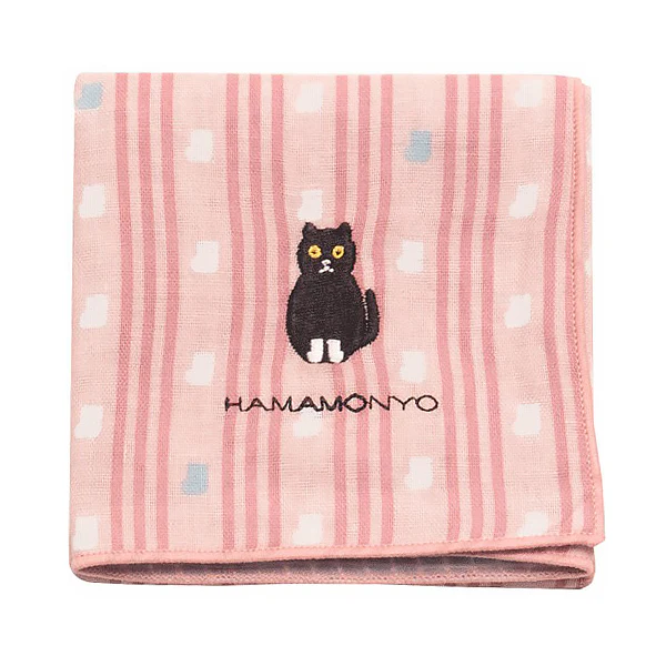 Serviette Réversible - Chat Rose