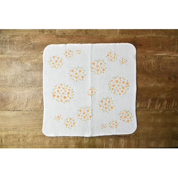 Serviette Torchon en Tricot - Bouquet Orange - Image 3