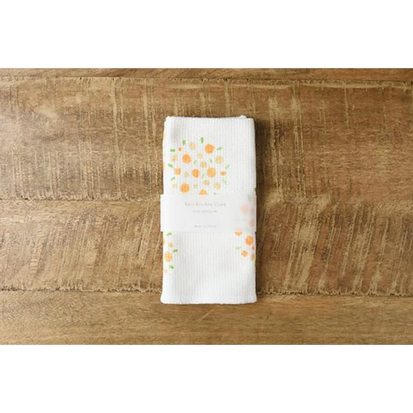 Serviette Torchon en Tricot - Bouquet Orange - Image 4