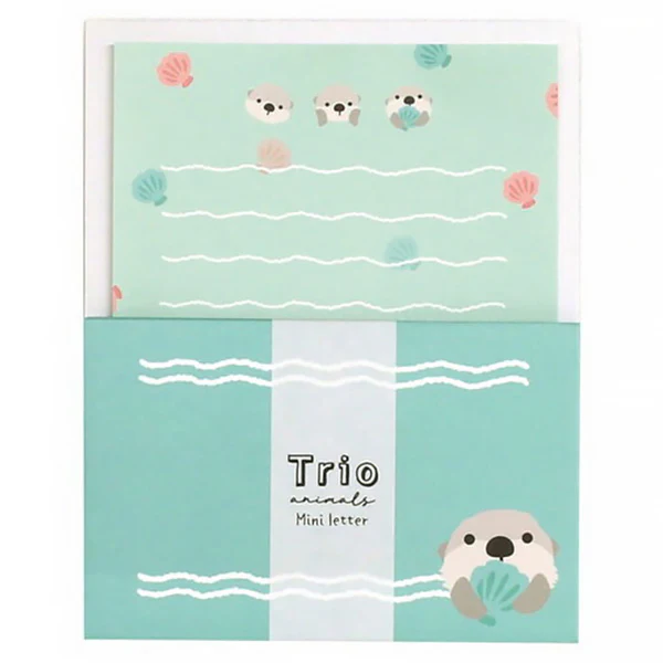 Set Mini Papier Lettre & Enveloppe Trio Animals - Loutre - Image 2