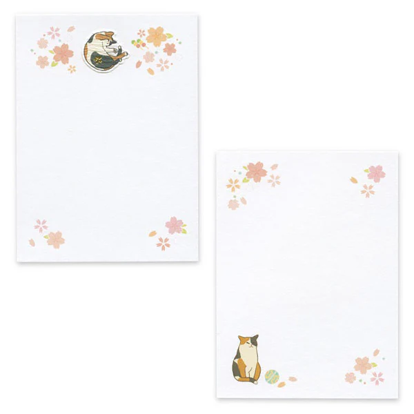 Set Mini Papier Lettre & Enveloppe - Sakura Chat - Image 2