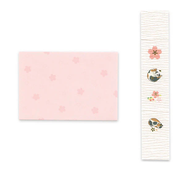 Set Mini Papier Lettre & Enveloppe - Sakura Chat - Image 3