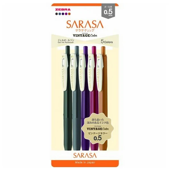 Set Stylo Gel - Sarasa Ballpoint Pen Vintage, ZEBRA, 0.5mm (B) - Image 2
