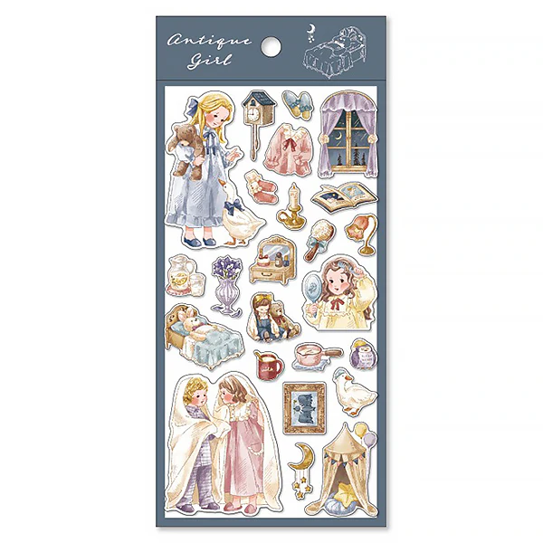 Stickers Antique Girl - Time For Good Night