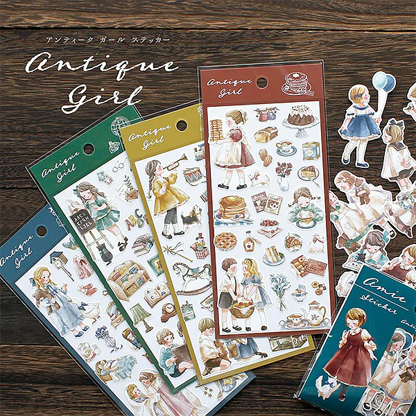 Stickers Antique Girl - Study Time - Image 3