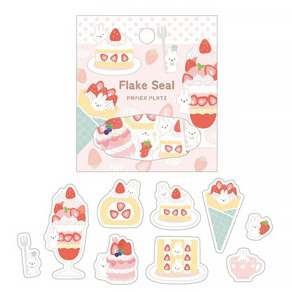Stickers Box Flake Seal - Rabbit Strawberry