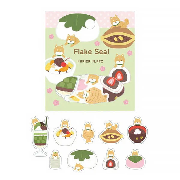 Stickers Box Flake Seal - Shiba Japanese Sweets