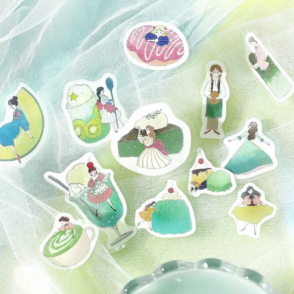 Stickers Box Girl & Coffee Shop - Melon