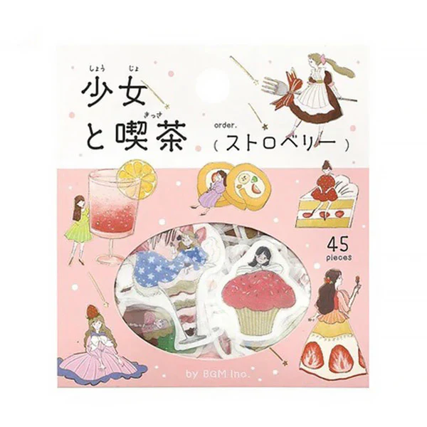 Stickers Box Girl & Coffee Shop - Strawberry - Image 2