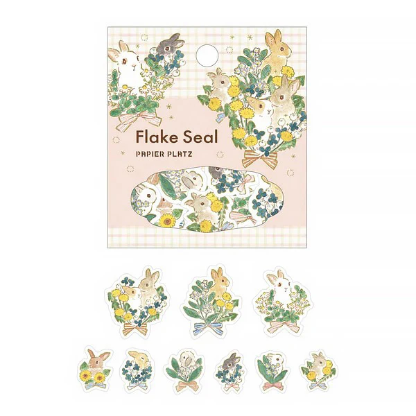 Stickers Box Moriyama Motoko - Rabbit Bouquet Of Flower