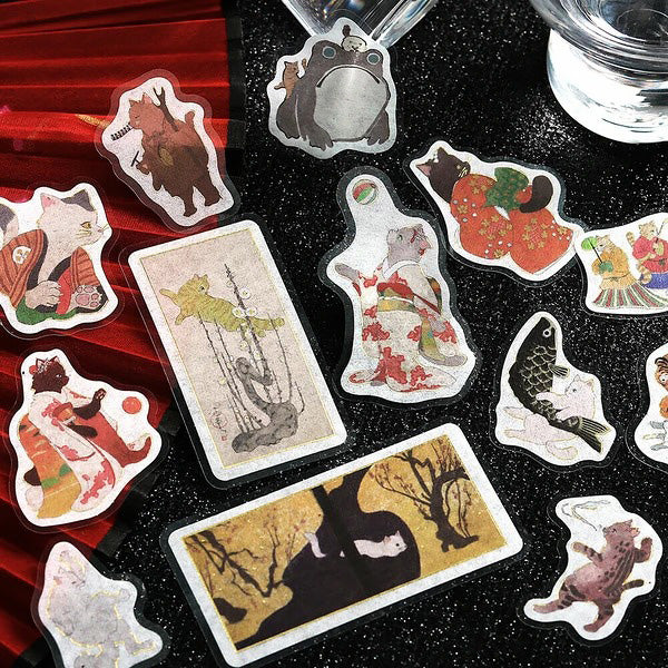 Stickers Box Nya Panese - Art Neko, Red