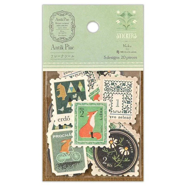 Stickers Box Timbre Antique - Verde