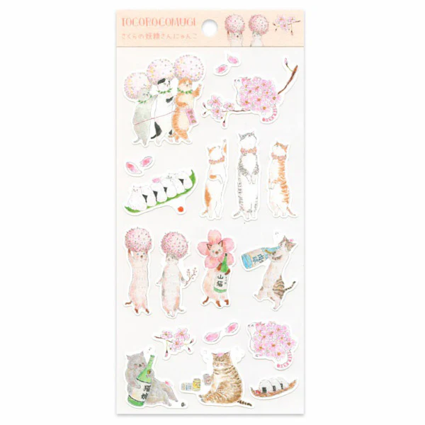 Stickers Chat Tokoro Komugi - Cherry Blossom Front