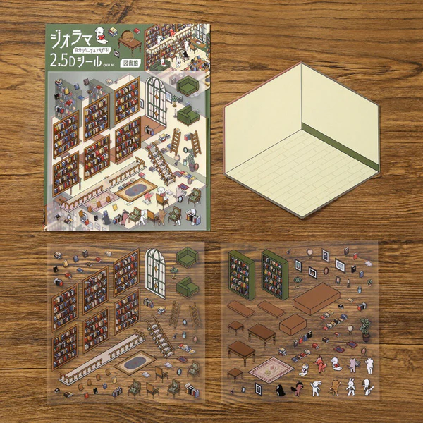 Stickers Diorama 2.5D - Library - Image 2