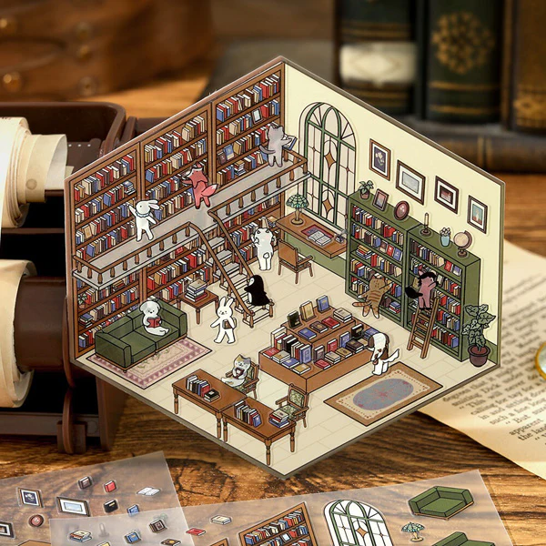 Stickers Diorama 2.5D - Library - Image 4