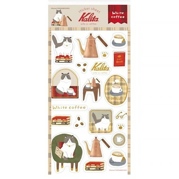 Stickers Kalita Cat - White Coffee