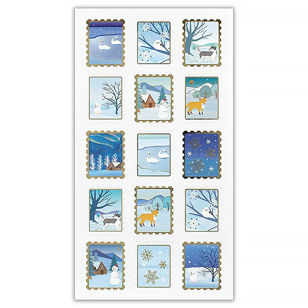 Stickers Seal Pearl - Snow Scene - Image 3