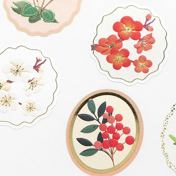 Stickers Seal Pearl - Winter Flowers