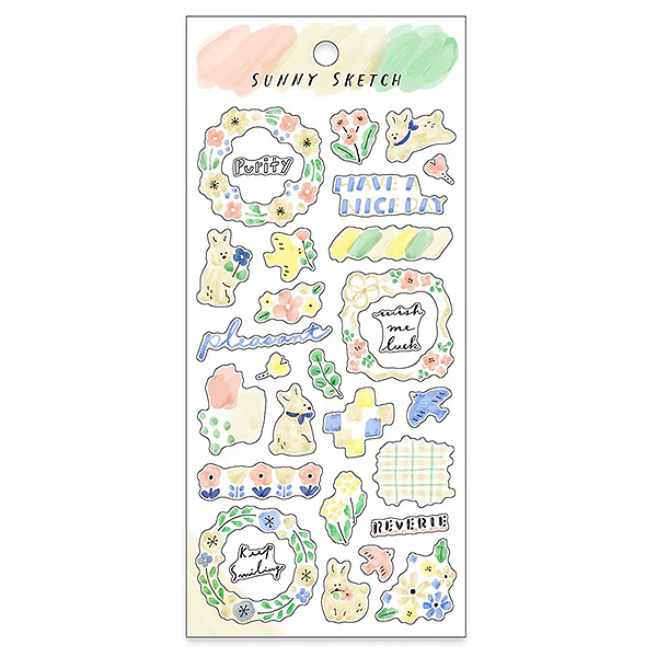 Stickers Sunny sketch - Beige