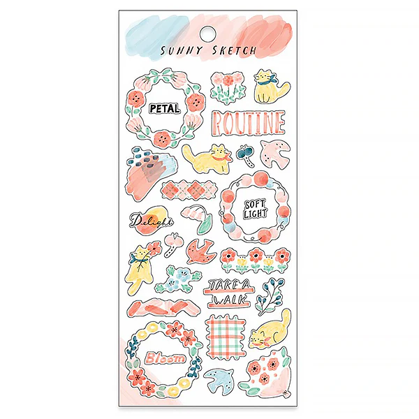 Stickers Sunny sketch - Pink