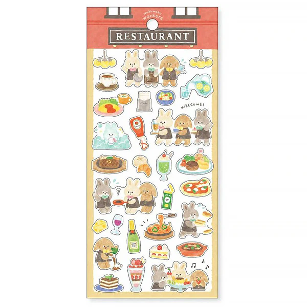 Stickers Waku Waku Workers - Restaurant