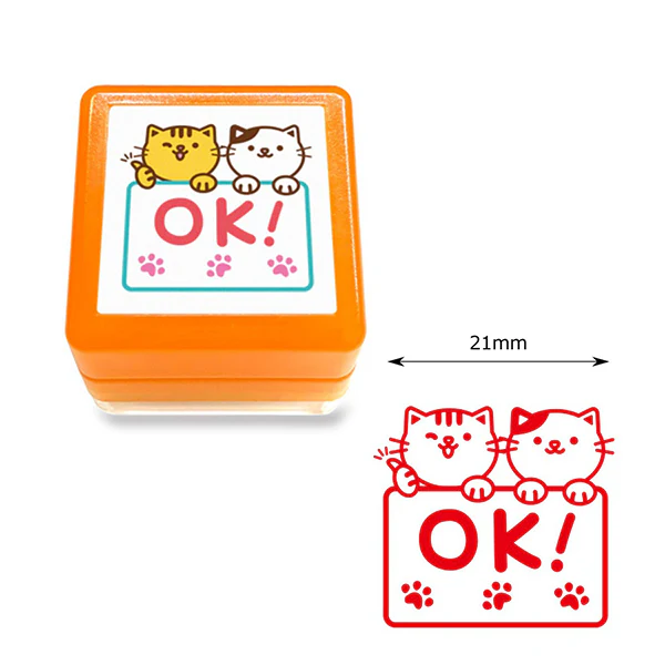 Tampon Encrier Push-button Stamp - Chat OK - Image 2
