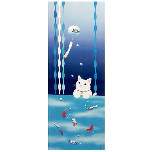 Tenugui Cat & Goldfish