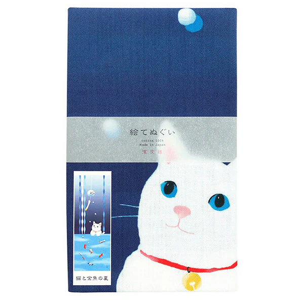 Tenugui Cat & Goldfish - Image 2
