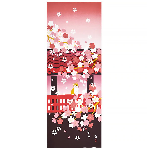 Tenugui Chat & Spring Blossoming - Image 2