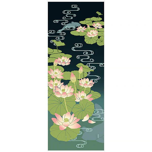 Tenugui Lotus & Running Water - Image 2