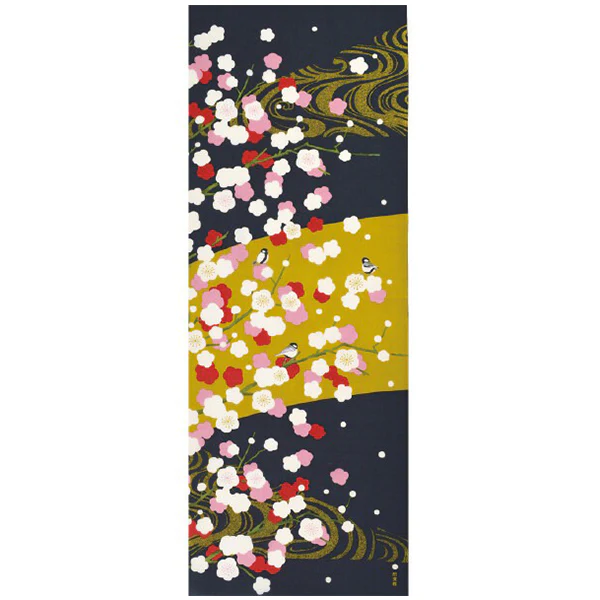 Tenugui Red & White Plum Blossoms